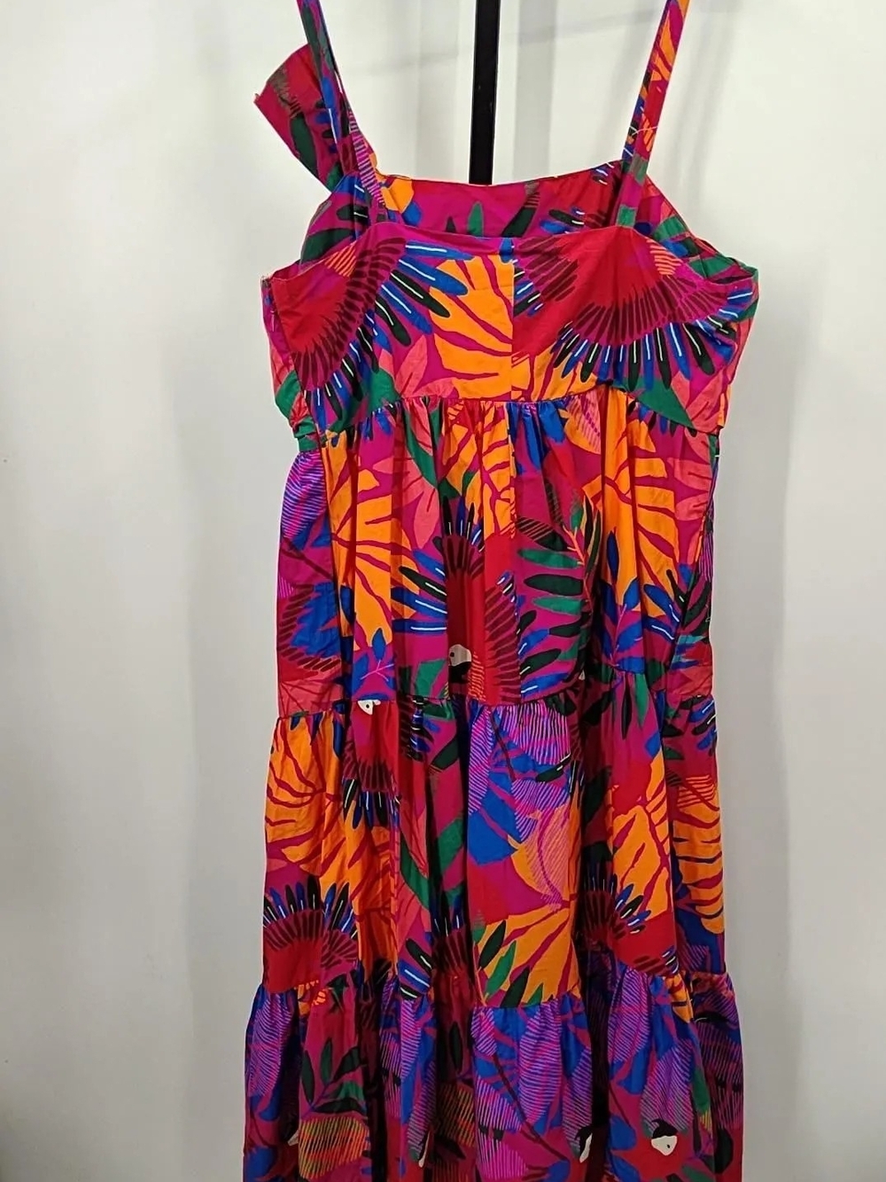FARM Rio Tropical Floral Midi Dress in Orange, Pink, Green, Blue - Picture 5 of 8